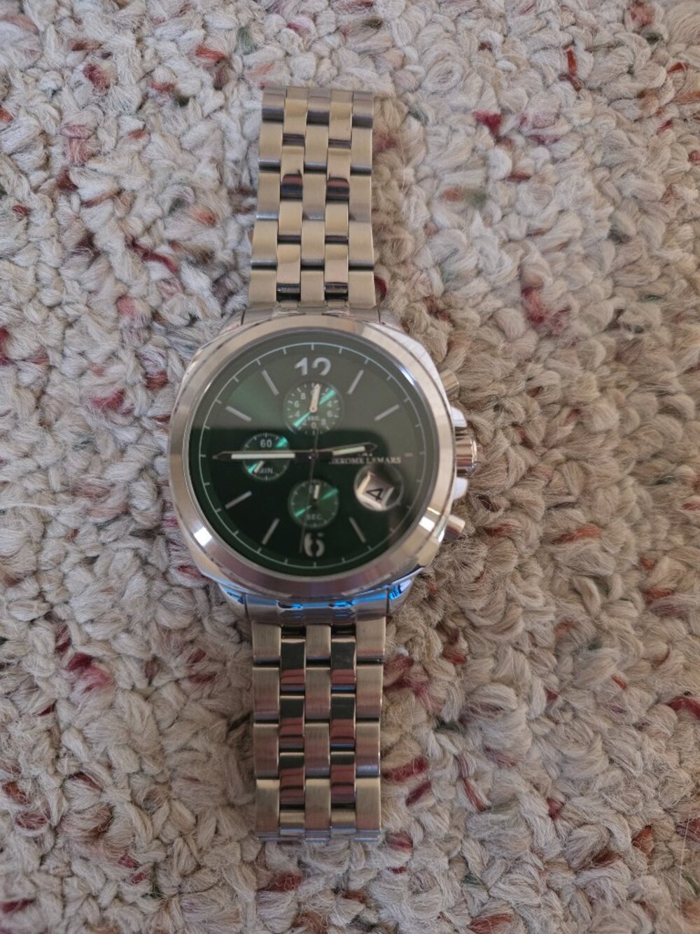 Jerome LeMars JL5557B Green Dial Stainless Steel Wristwatch